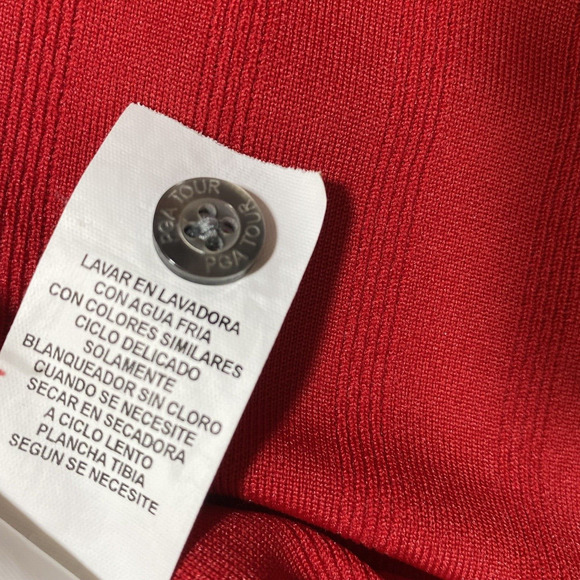 PGA Tour Performance Red Polo Shirt Mens Size Large Stretch‎ Golf - Picture 6 of 6